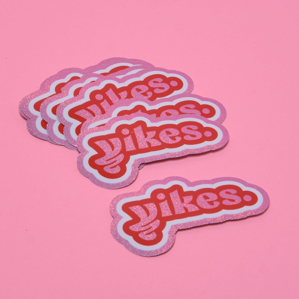 Yikes Design Glitter Vinyl Logo Sticker