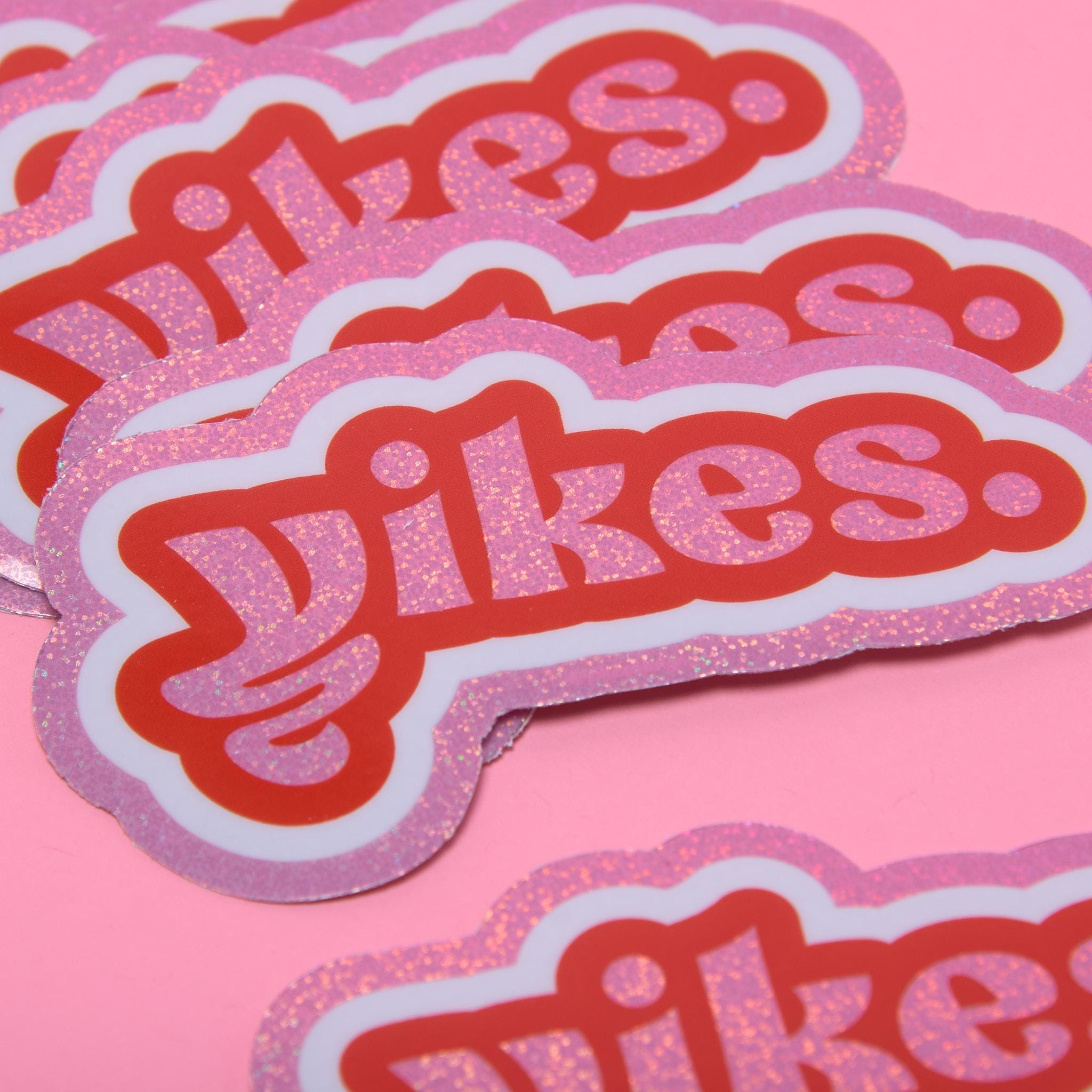 Yikes Design Glitter Vinyl Logo Sticker