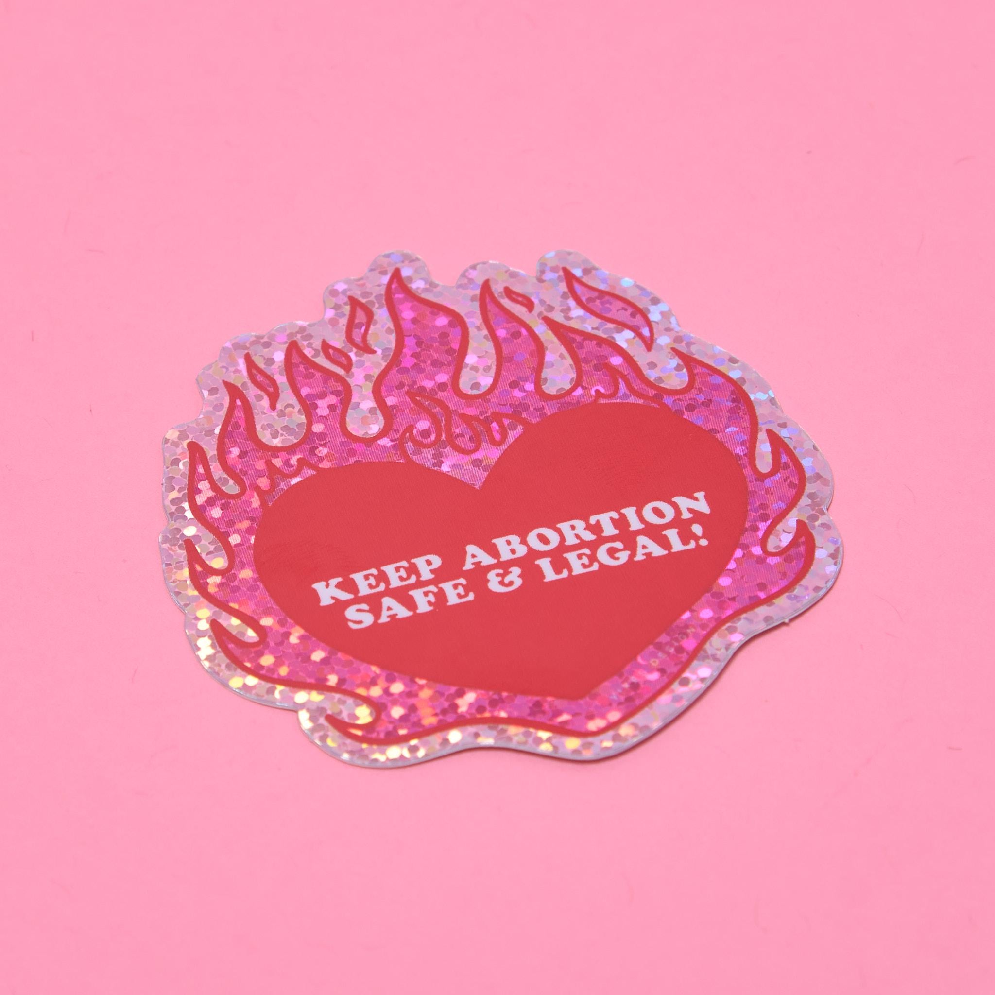 Keep Abortion Safe & Legal Glitter Vinyl Sticker Proceeds to Planned Parenthood