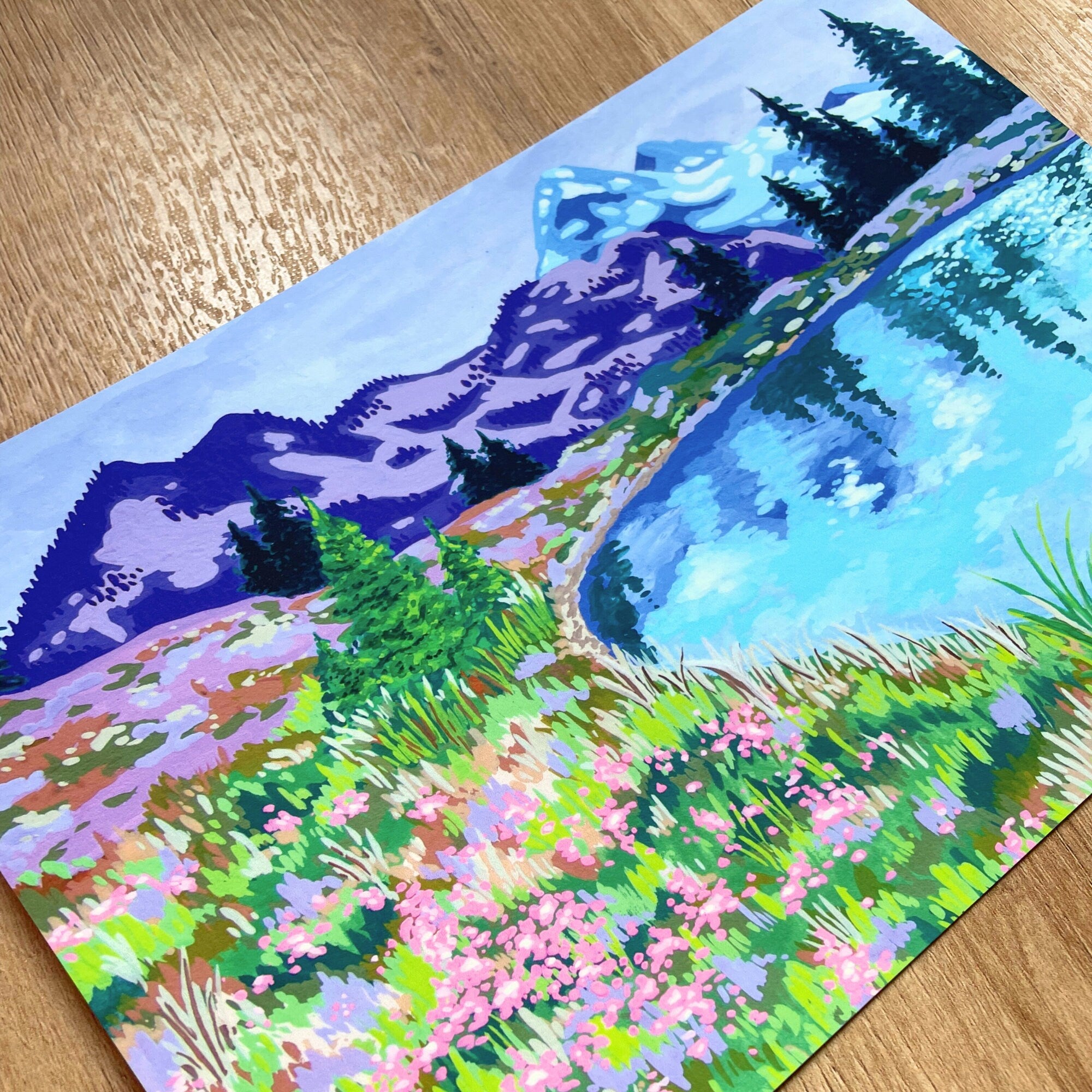 Mountain Dreamscape Gouache Art Print — 6x9"