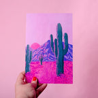 Desert Sunset Gouache Art Print — 6x9"