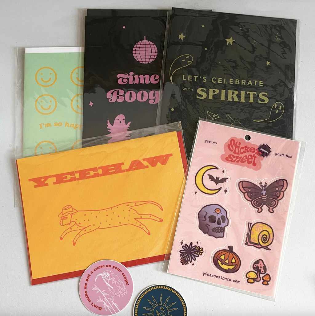 Yikes Mystery Packs — Cards, Stickers, Bumper Stickers, and Bumper Magnets