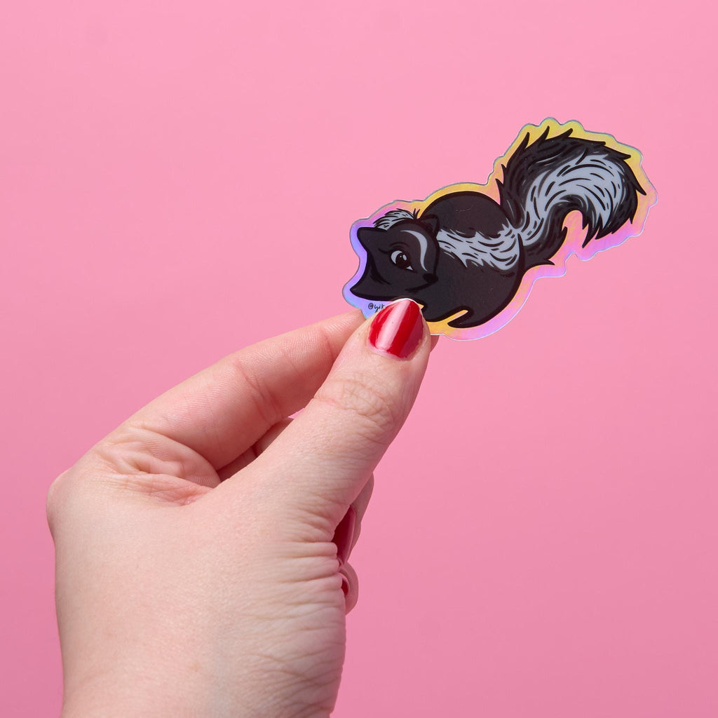 Cute Skunk Holographic Sticker (Waterproof & UV Safe)