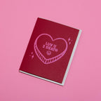 Luv U 2 Death Candy Heart Valentine Blank Handmade Greeting Card A2