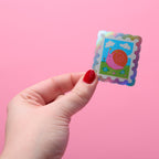 Snail Stamp Holographic Vinyl Sticker