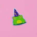 Frog Wizard Holographic Vinyl Sticker