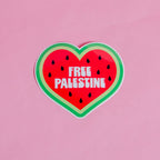 Free Palestine Watermelon Heart Sticker 4 x 3.5"