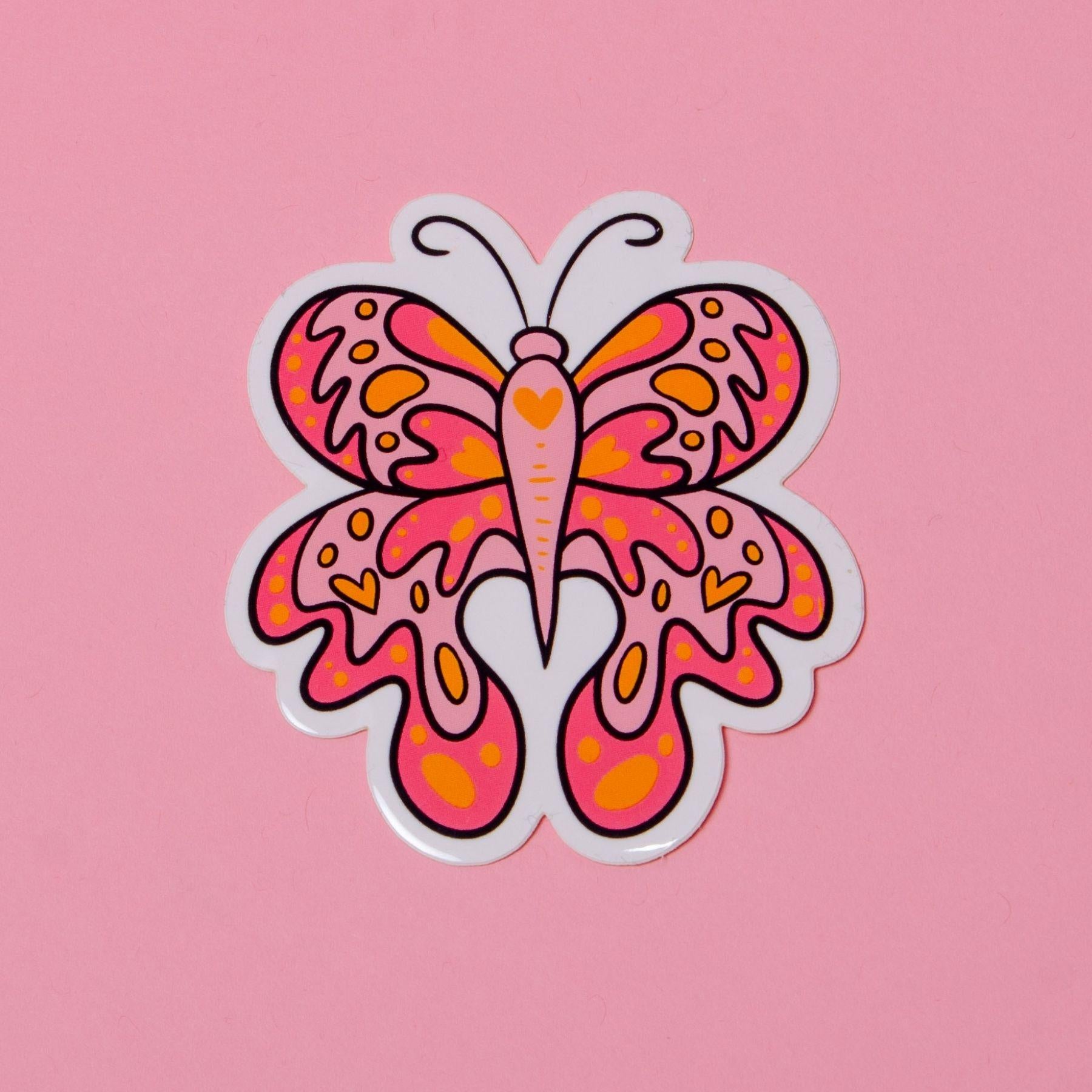 Groovy Butterfly Vinyl Sticker (Waterproof & UV Safe)