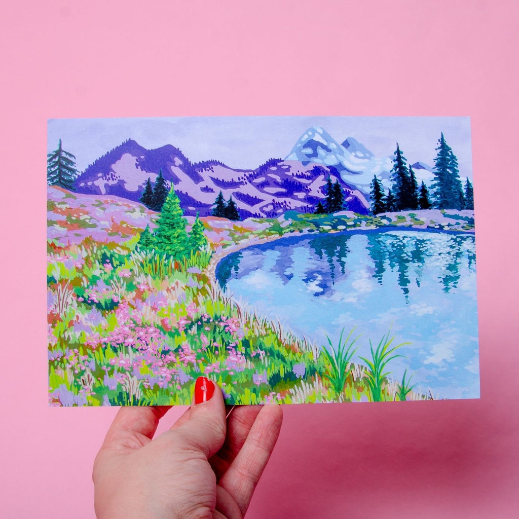 Mountain Dreamscape Gouache Art Print — 6x9"