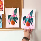 Pink Princess Philodendron Gouache Art Print — 6x9"