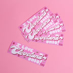 I Love Cleveland Ohio! Mini Bumper Sticker (Waterproof and UV Safe)