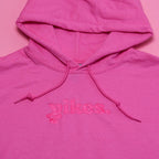 Yikes Logo Embroidered Hoodie – Pink on Pink