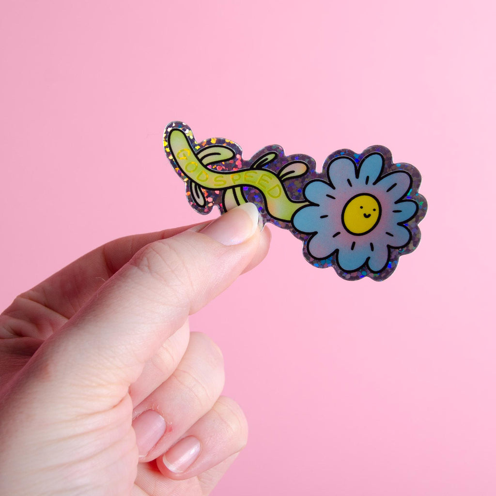 Godspeed Flower Vinyl Glitter Sticker