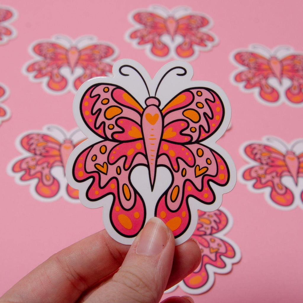 Groovy Butterfly Vinyl Sticker (Waterproof & UV Safe)