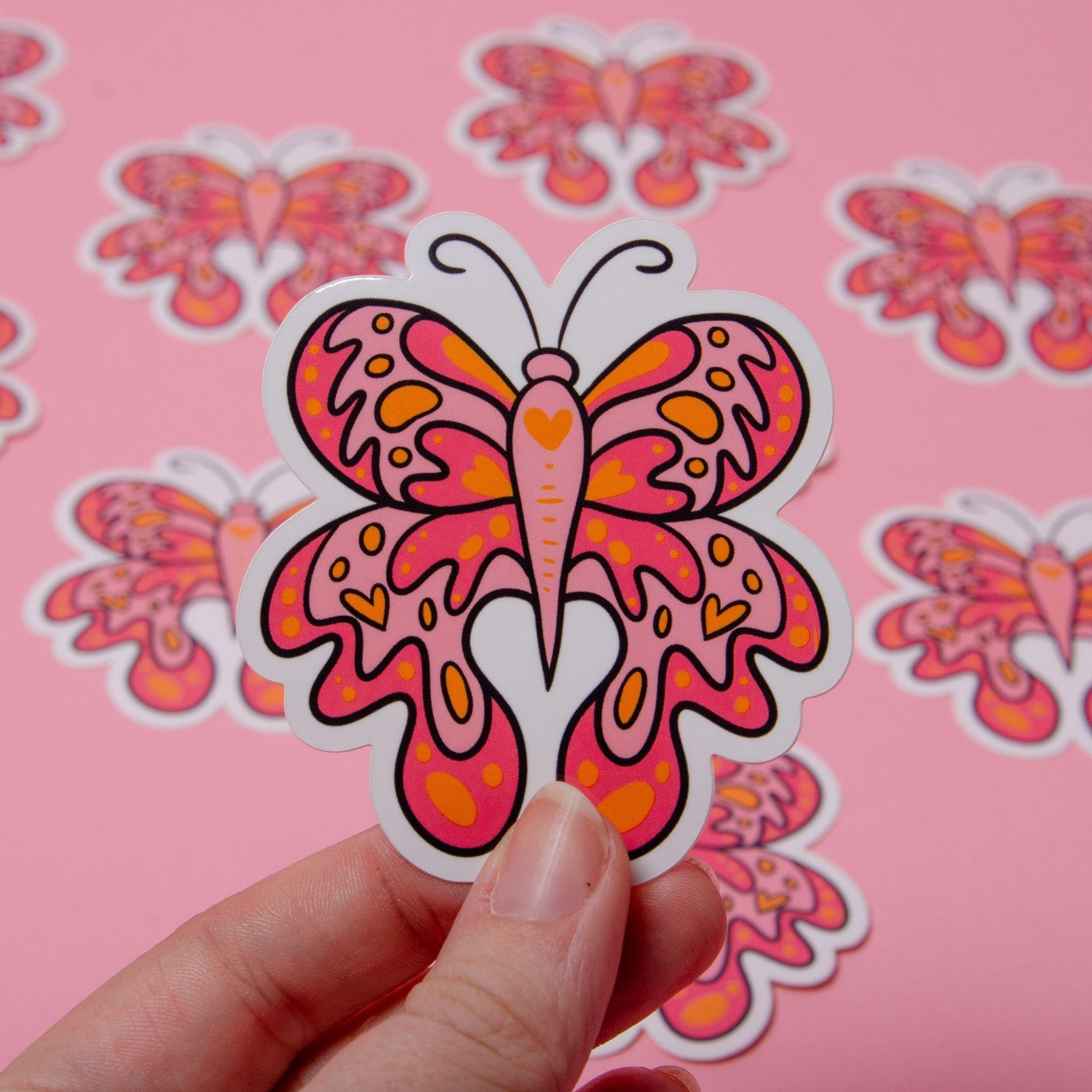 Groovy Butterfly Vinyl Sticker (Waterproof & UV Safe)