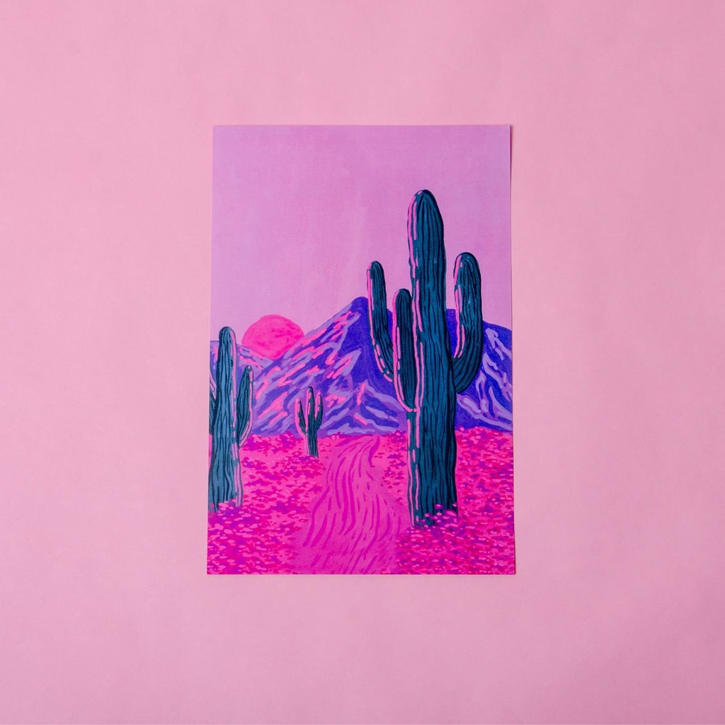 Desert Sunset Gouache Art Print — 6x9"