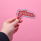 Yikes Design Glitter Vinyl Logo Sticker