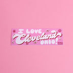 I Love Cleveland Ohio! Mini Bumper Sticker (Waterproof and UV Safe)