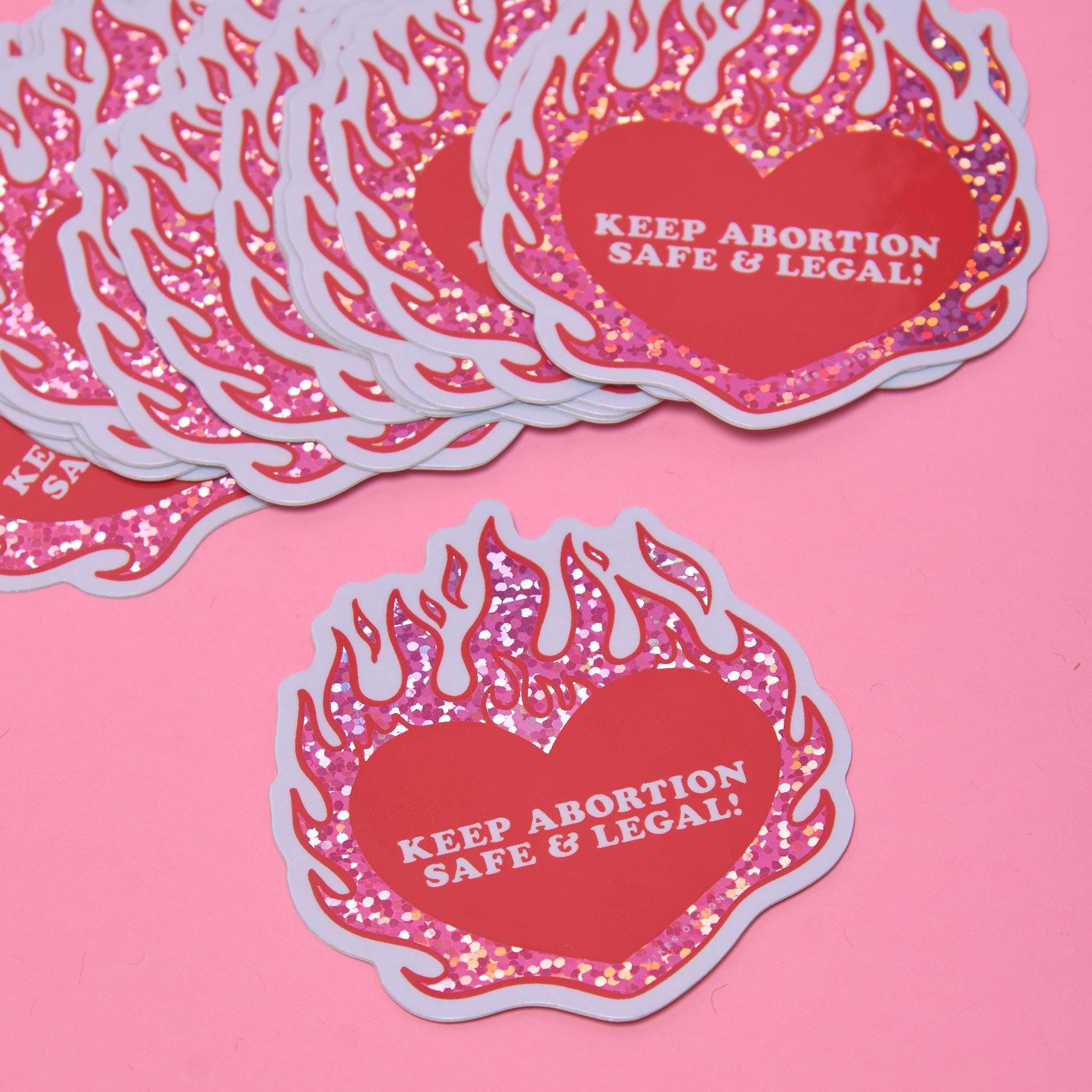 Keep Abortion Safe & Legal Glitter Vinyl Sticker Proceeds to Planned Parenthood