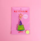 Frog Wizard Holographic Stars Double-Sided Acrylic/Epoxy Keychain