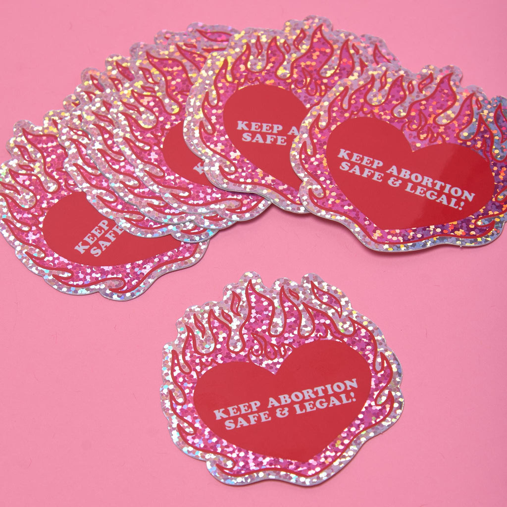 Keep Abortion Safe & Legal Glitter Vinyl Sticker Proceeds to Planned Parenthood