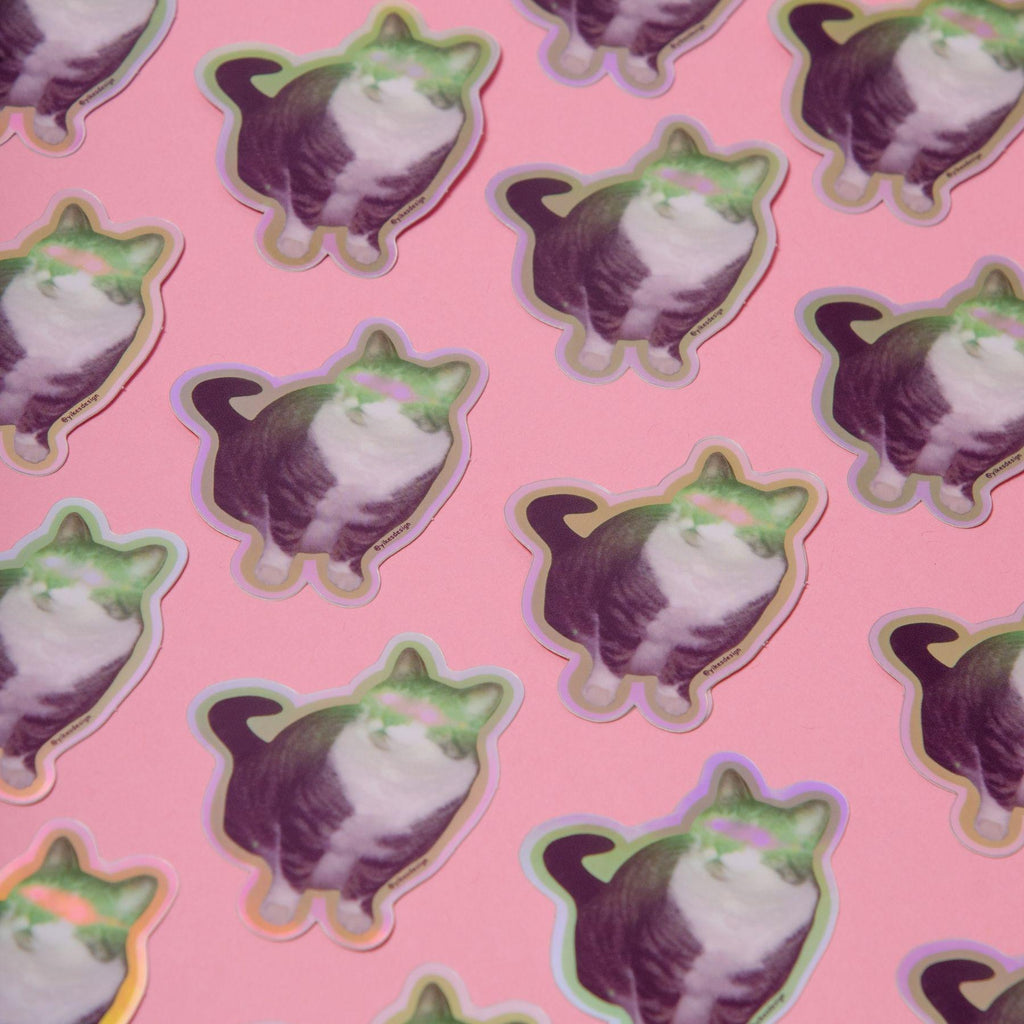 Lazer Booty Funny Cat Sticker (Waterproof & UV Safe)