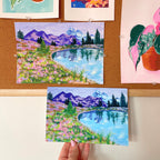 Mountain Dreamscape Gouache Art Print — 6x9"