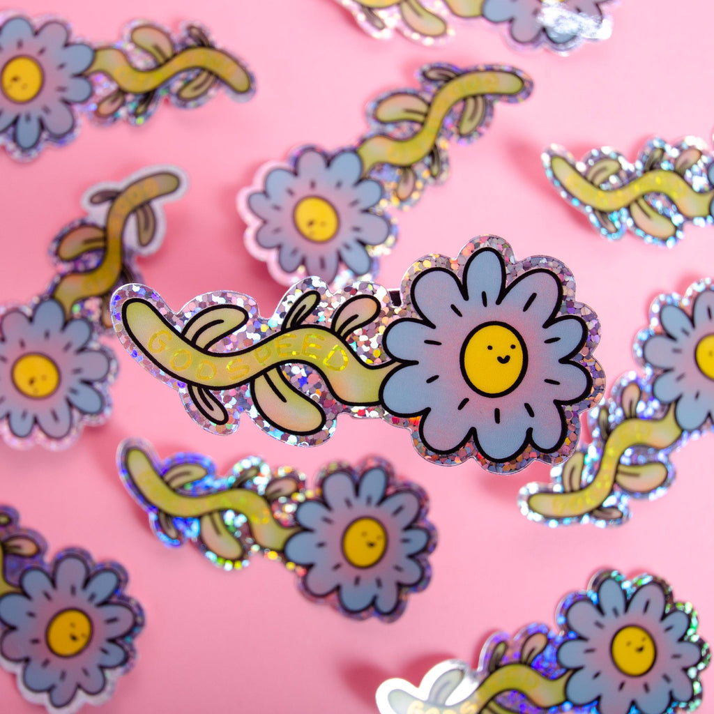Godspeed Flower Vinyl Glitter Sticker