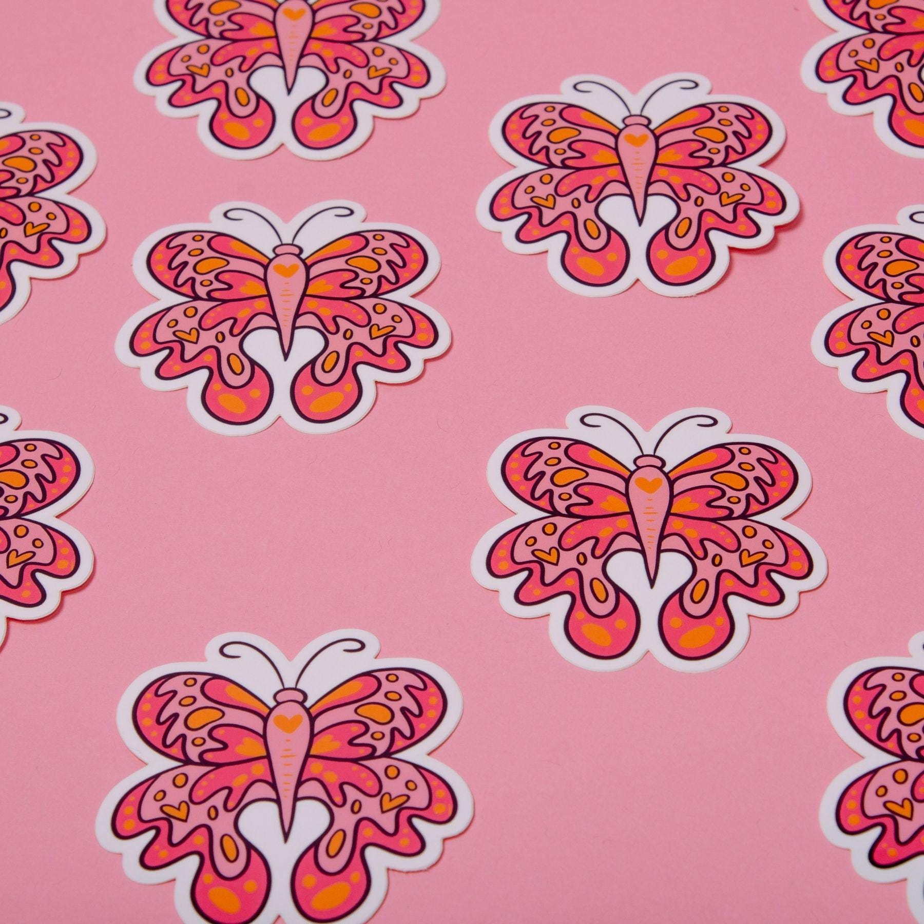 Groovy Butterfly Vinyl Sticker (Waterproof & UV Safe)