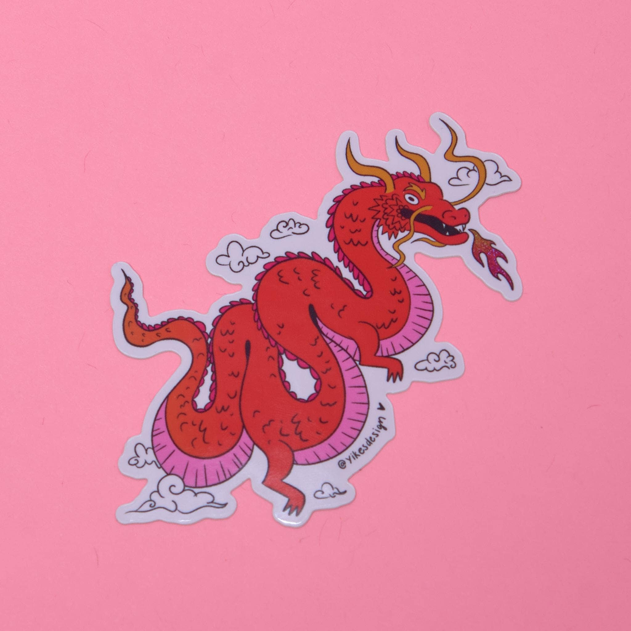 Dragon Lunar New Year Glitter Vinyl Sticker