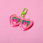 Jilly & Boots the Cats Locket Acrylic/Glitter Epoxy Double-Sided Keychain