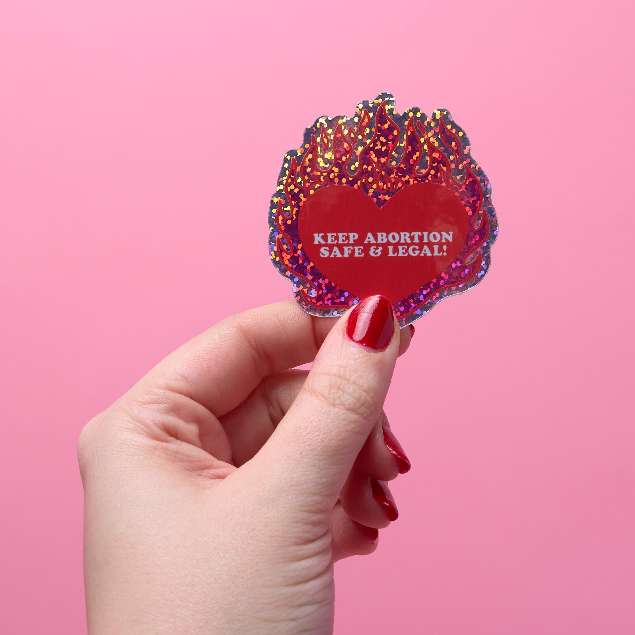 Keep Abortion Safe & Legal Glitter Vinyl Sticker Proceeds to Planned Parenthood