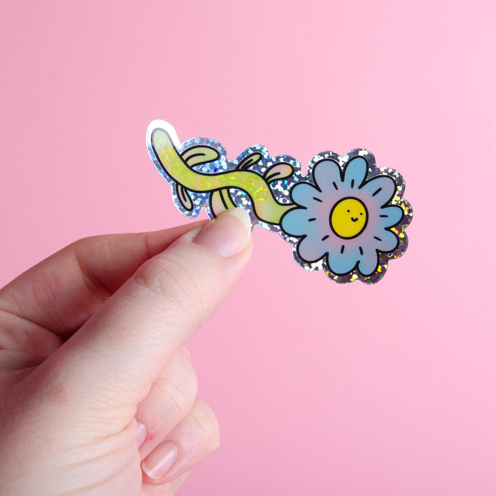 Godspeed Flower Vinyl Glitter Sticker
