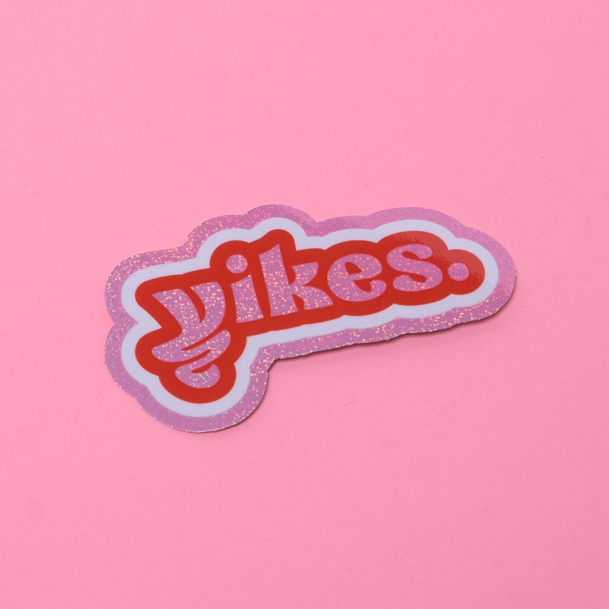 Yikes Design Glitter Vinyl Logo Sticker