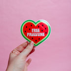 Free Palestine Watermelon Heart Sticker 4 x 3.5"