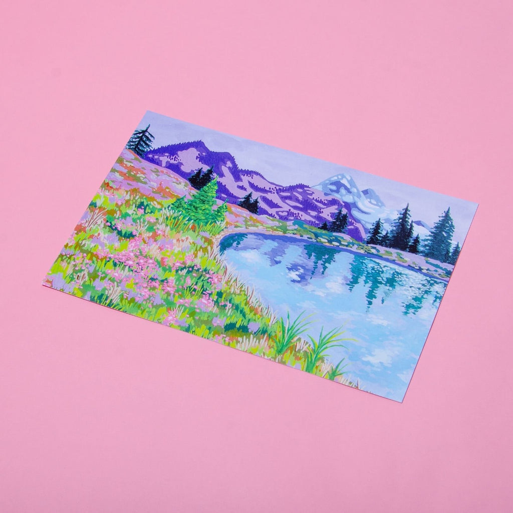 Mountain Dreamscape Gouache Art Print — 6x9"