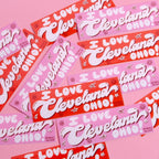 I Love Cleveland Ohio! Mini Bumper Sticker (Waterproof and UV Safe)