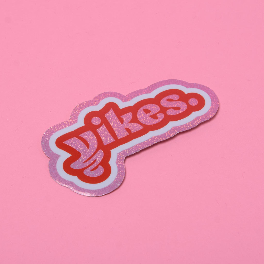 Yikes Design Glitter Vinyl Logo Sticker