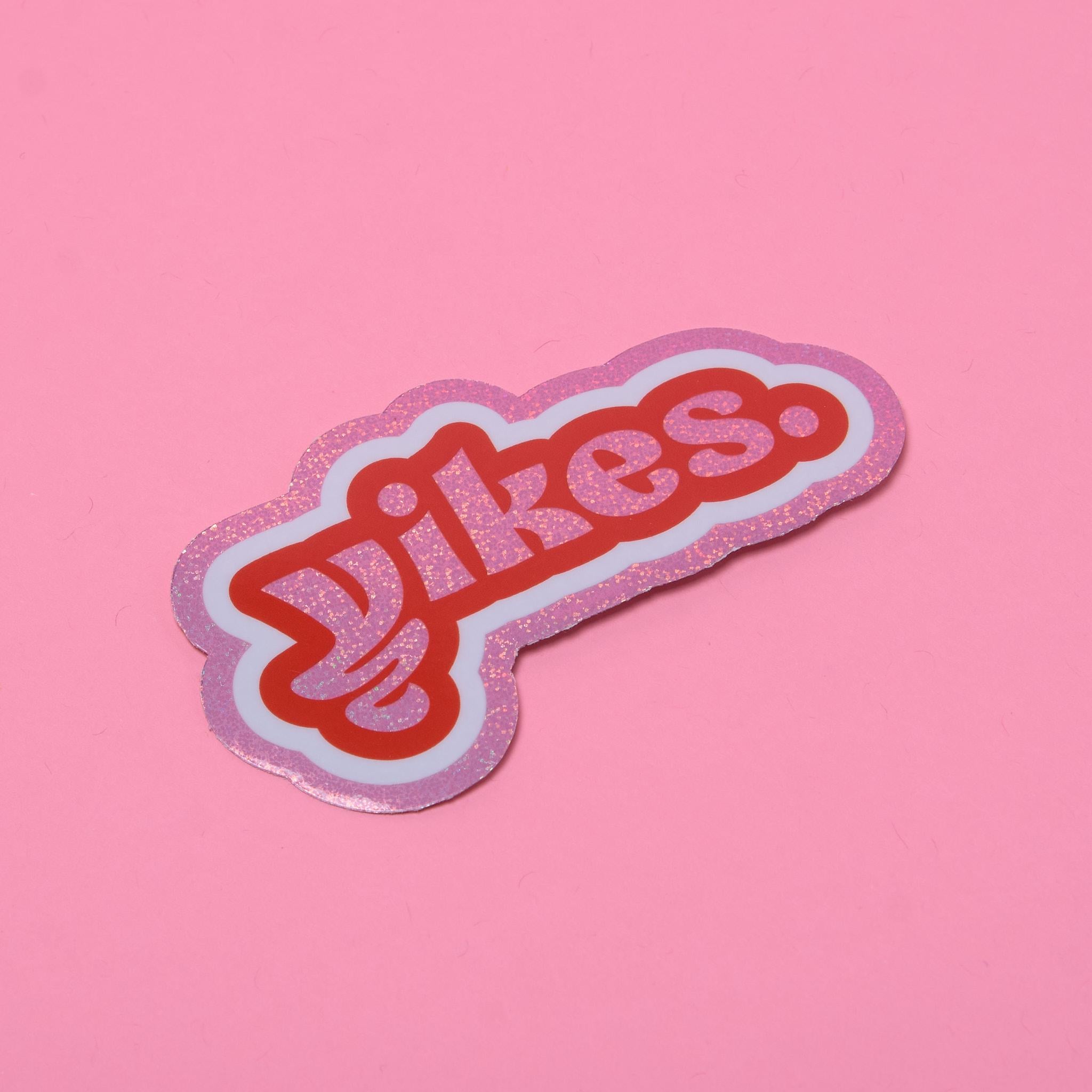 Yikes Design Glitter Vinyl Logo Sticker