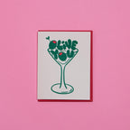Olive You Martini Blank Greeting Card with Envelope A2