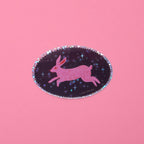 The Hare Rabbit Bunny Glitter Vinyl Sticker