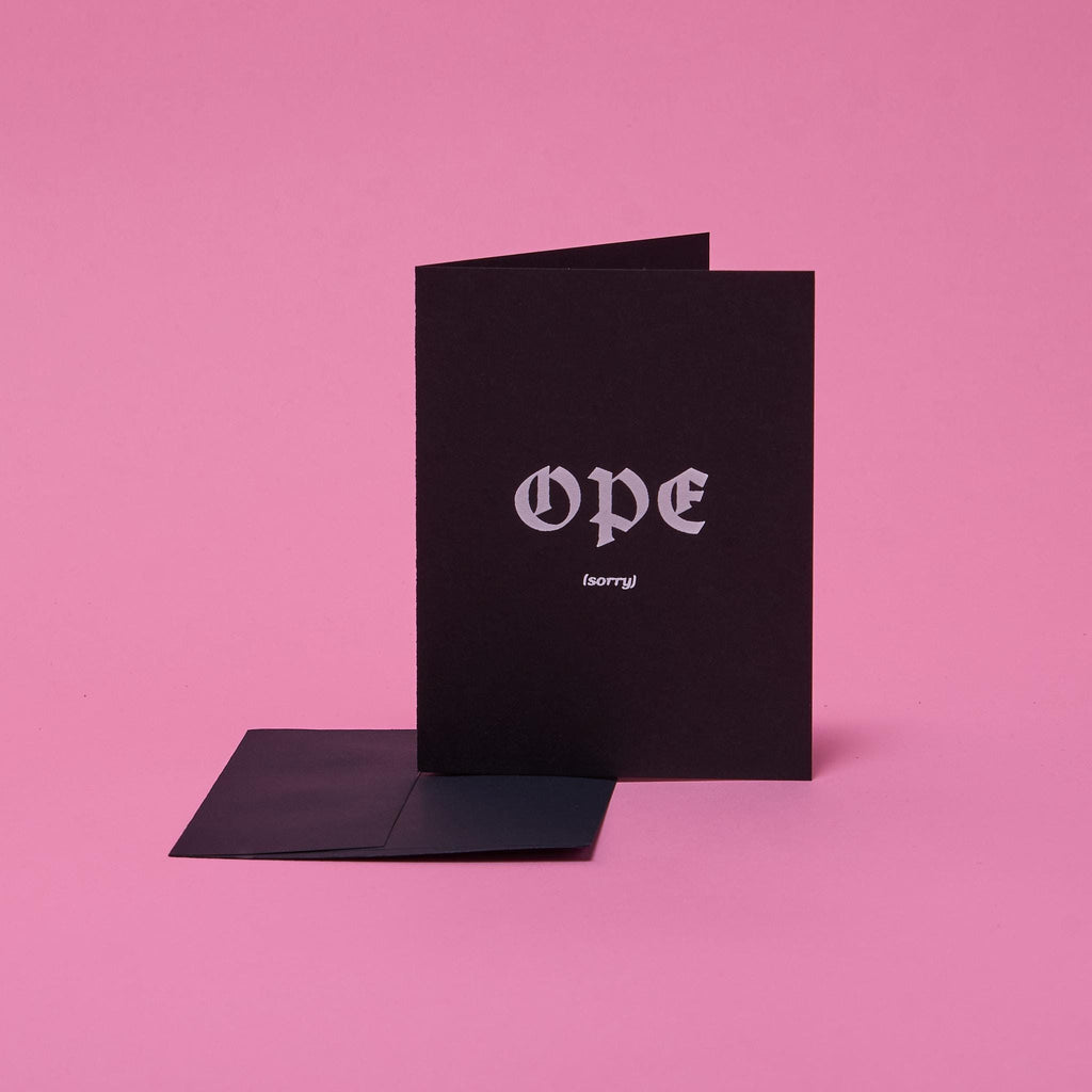 Ope (Sorry) Blank Greeting Card with Envelope
