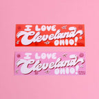 I Love Cleveland Ohio! Mini Bumper Sticker (Waterproof and UV Safe)