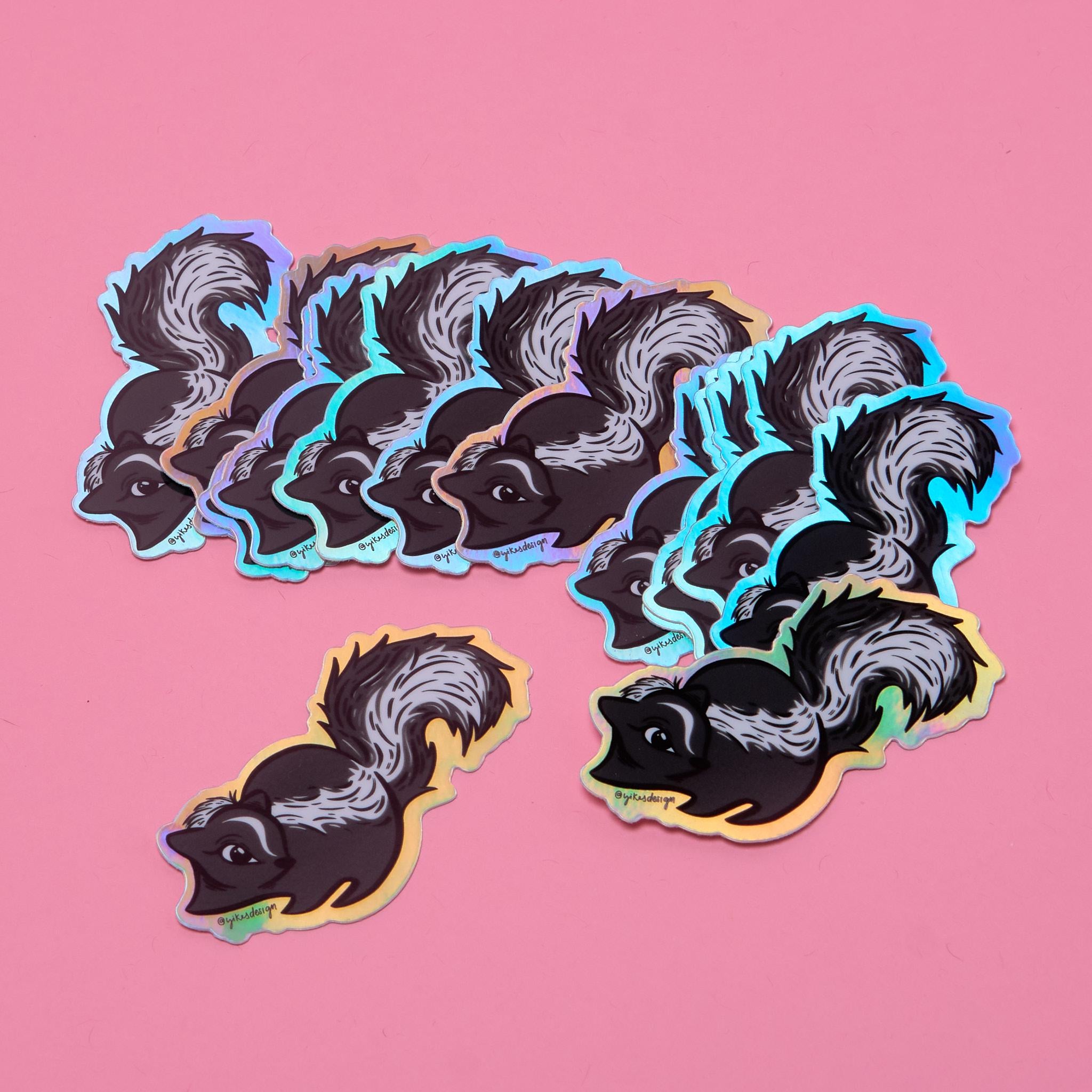 Cute Skunk Holographic Sticker (Waterproof & UV Safe)