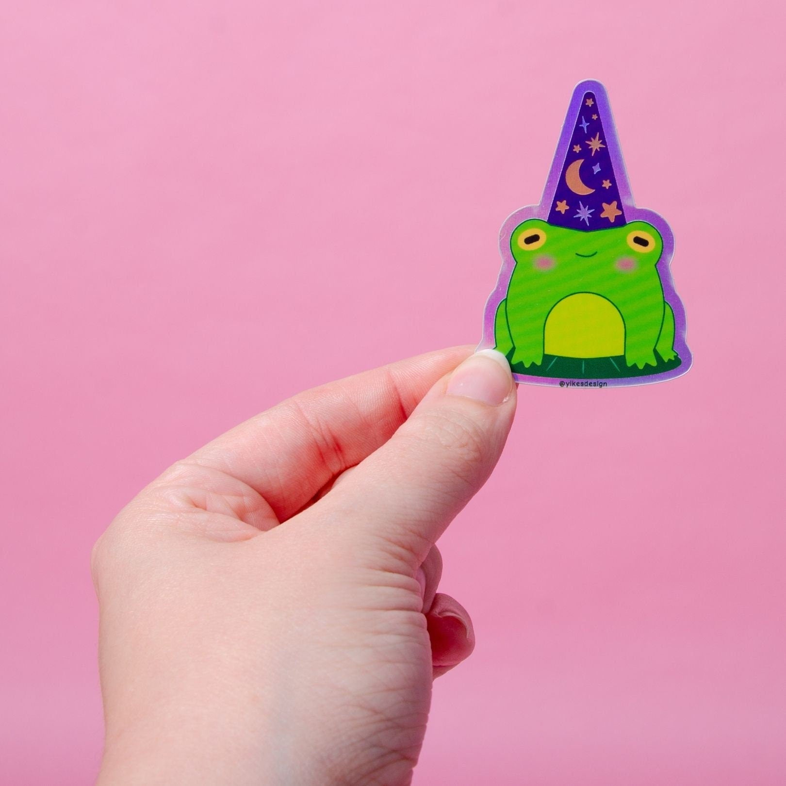 Frog Wizard Holographic Vinyl Sticker