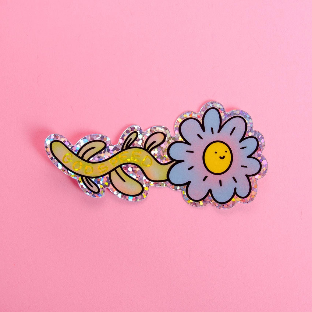 Godspeed Flower Vinyl Glitter Sticker