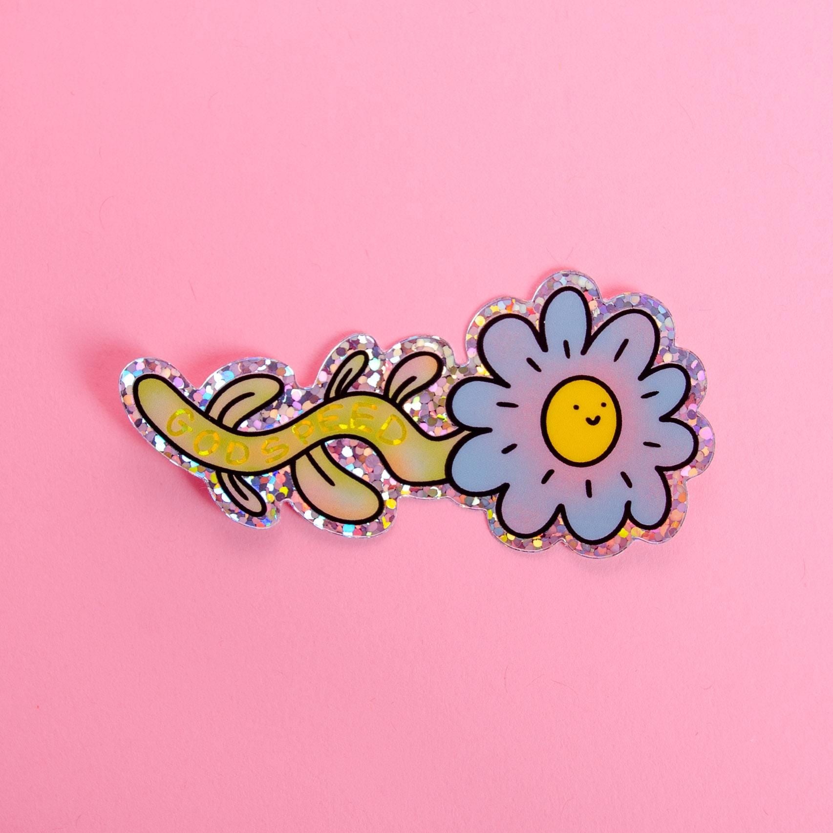 Godspeed Flower Vinyl Glitter Sticker