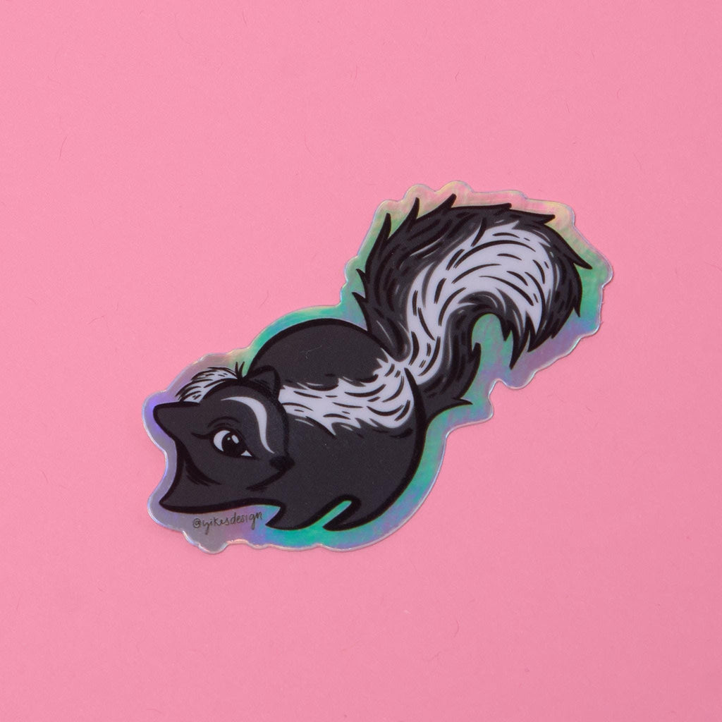Cute Skunk Holographic Sticker (Waterproof & UV Safe)