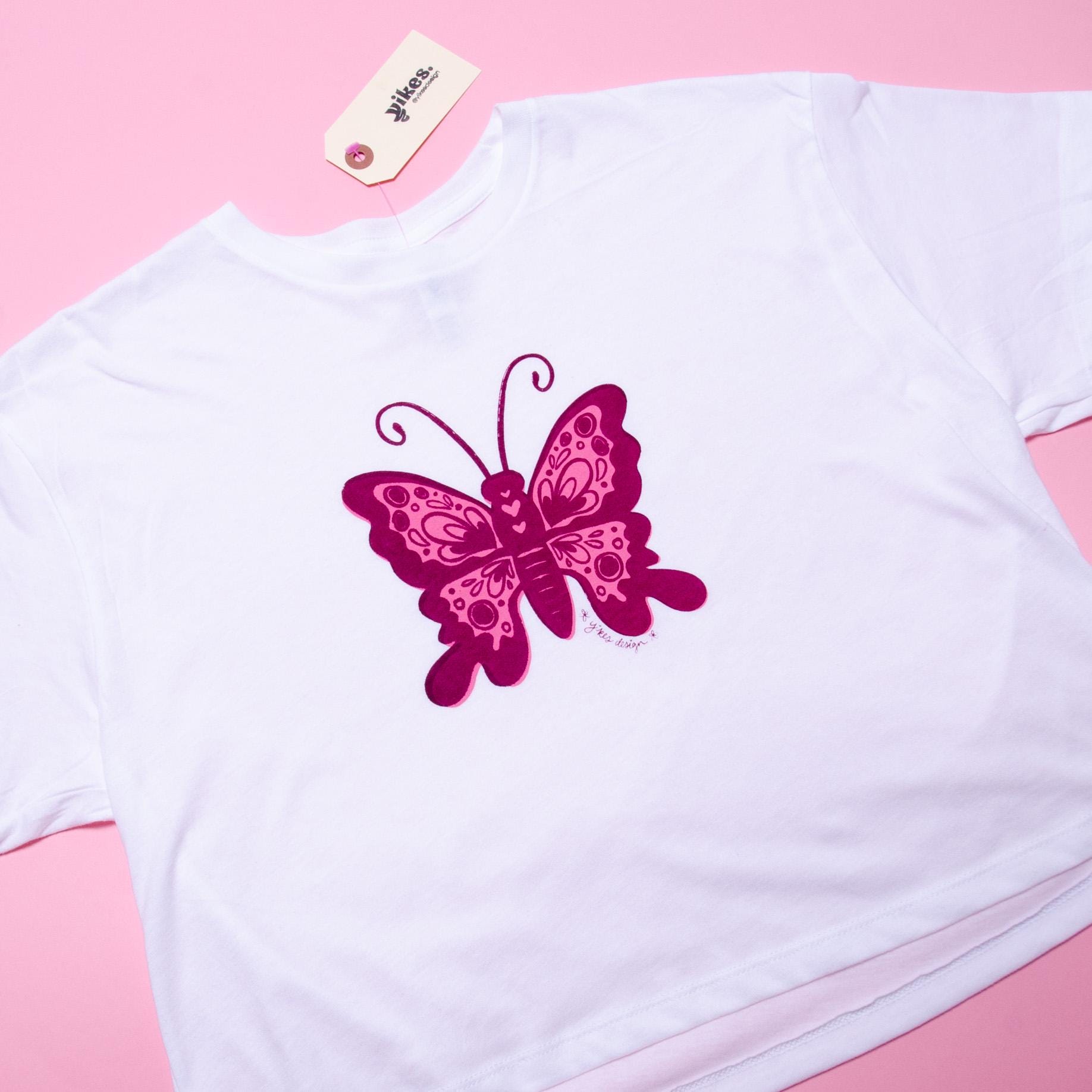 Butterfly Screenprinted Crop Top