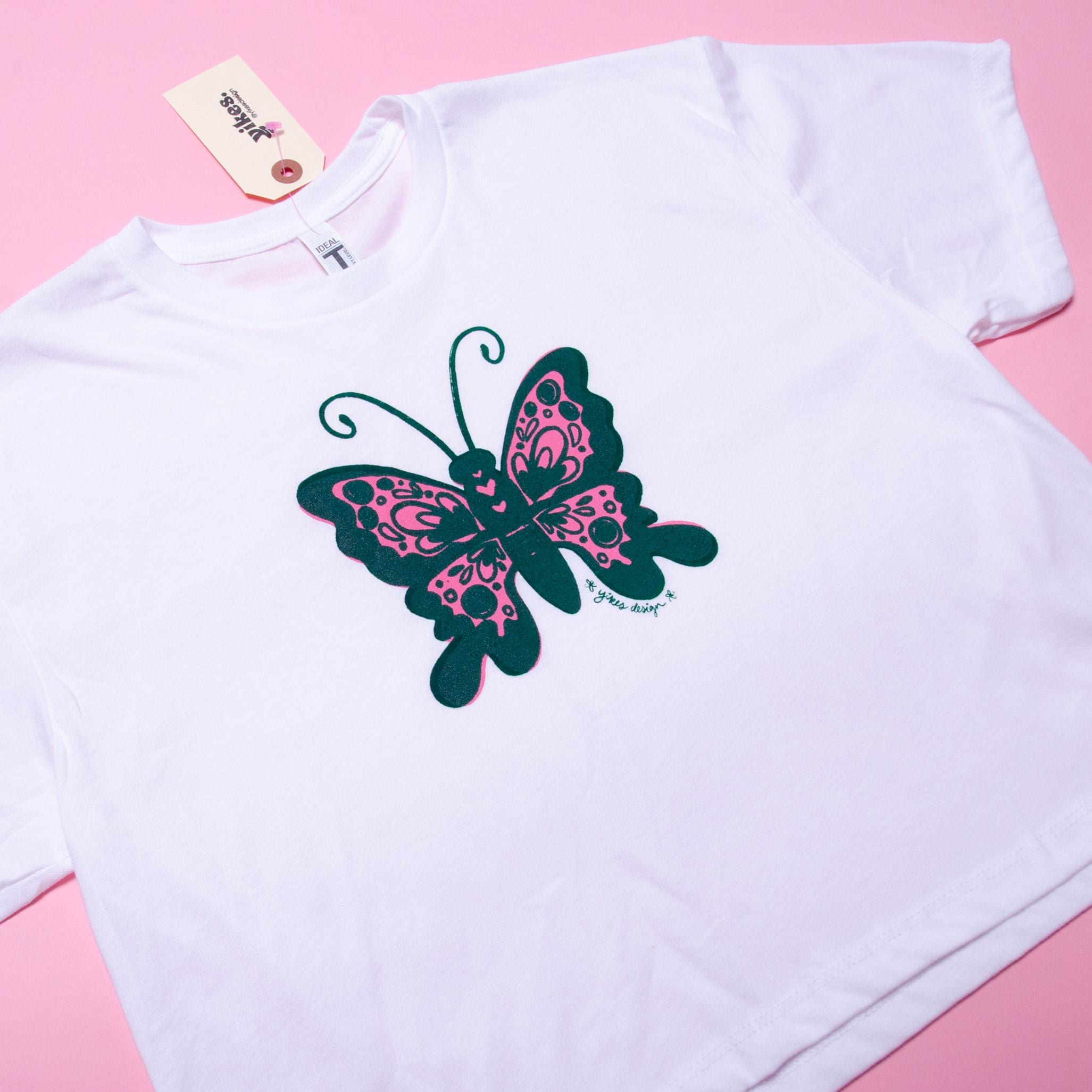 Butterfly Screenprinted Crop Top